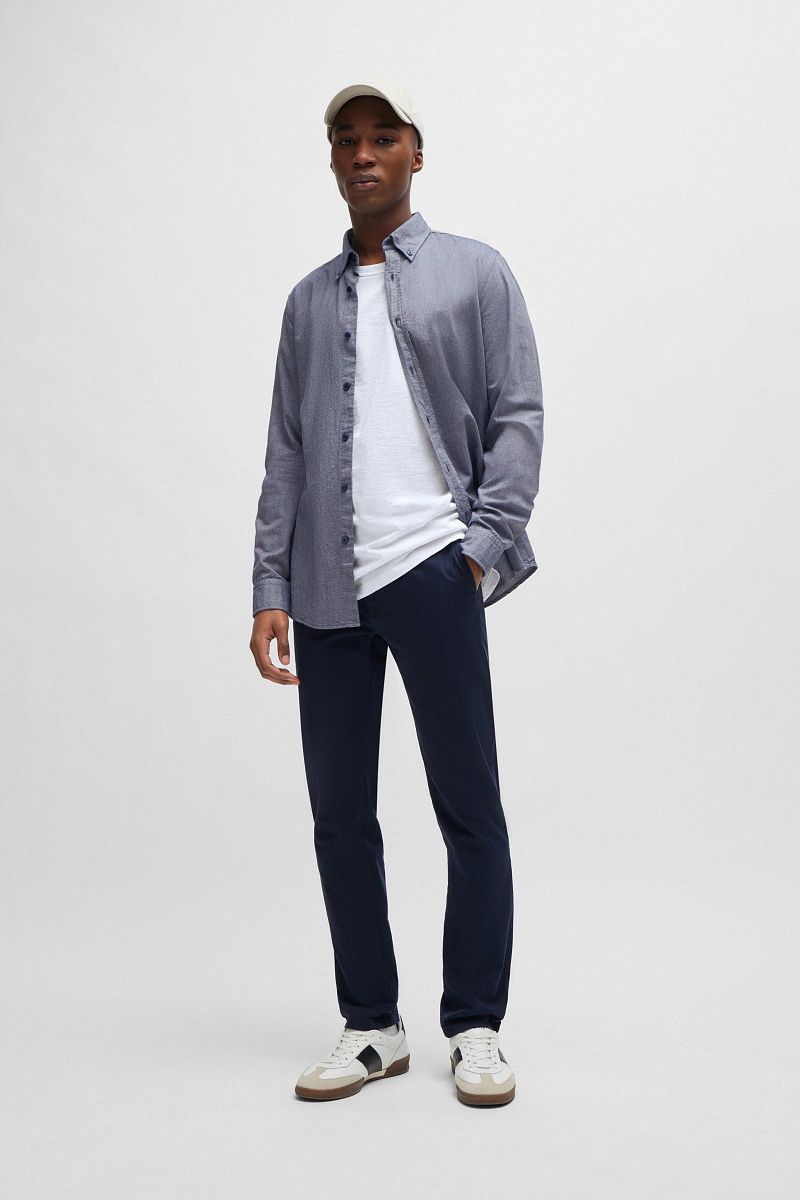 BOSS Chino Slim Navy - Größe W 32 - L 32 günstig online kaufen