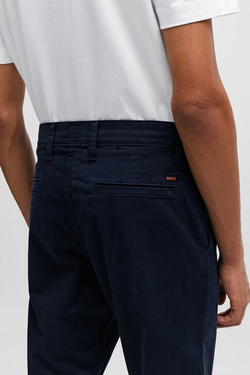 BOSS Satin Chino Navy - Größe W 34 - L 34 günstig online kaufen