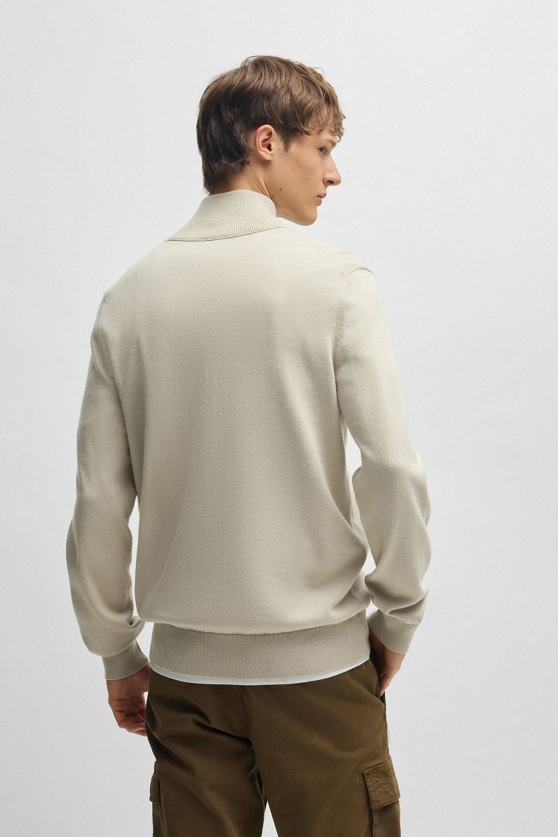 Boss Kanobix Half Zip Trui Ecru