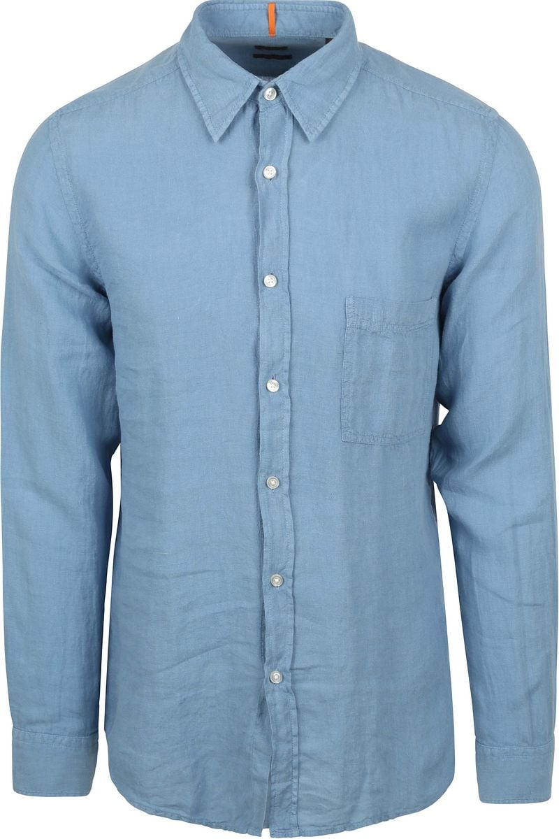 BOSS Relegant Hemd Leinen Blau - Größe 3XL günstig online kaufen