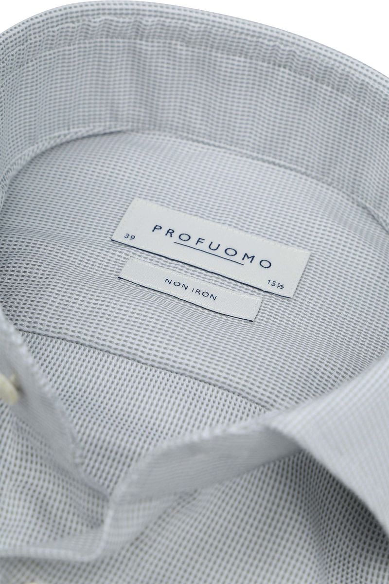Profuomo Dobby Hemd Print Hellgrün - Größe 42 günstig online kaufen