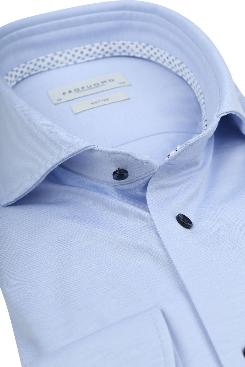 Profuomo Hemd Single Jersey Slim Fit Hellblau Melange - Größe 38 günstig online kaufen