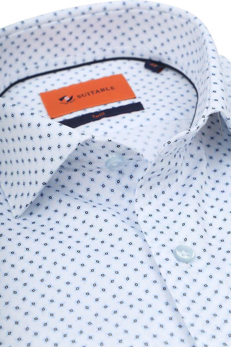 Suitable Hemd Twill Druck Hellblau - Größe 42 günstig online kaufen