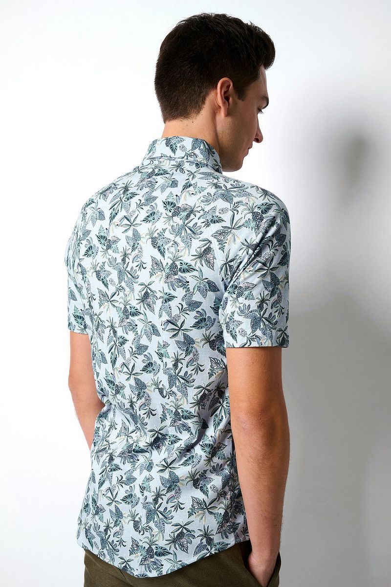 Desoto Short Sleeve Jersey Hemd Druck Hellblau - Größe XL günstig online kaufen