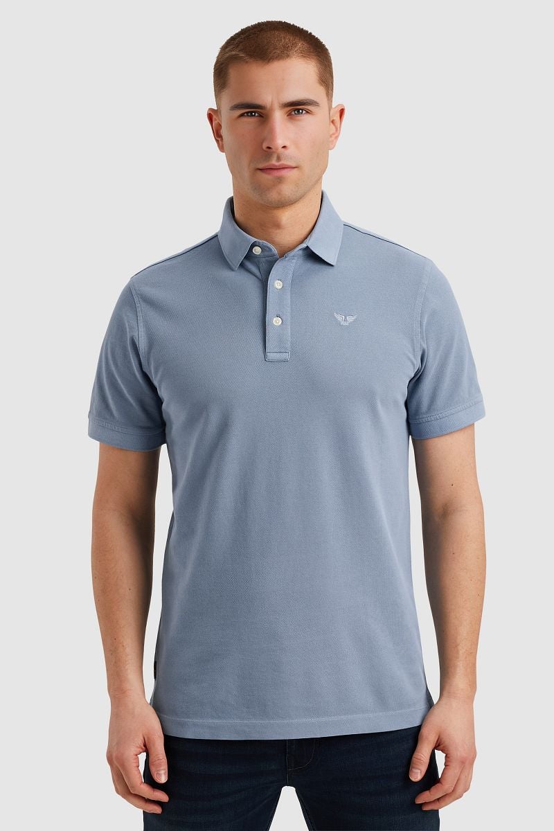 PME Legend Poloshirt Garment Dye Piqué Blau - Größe S günstig online kaufen