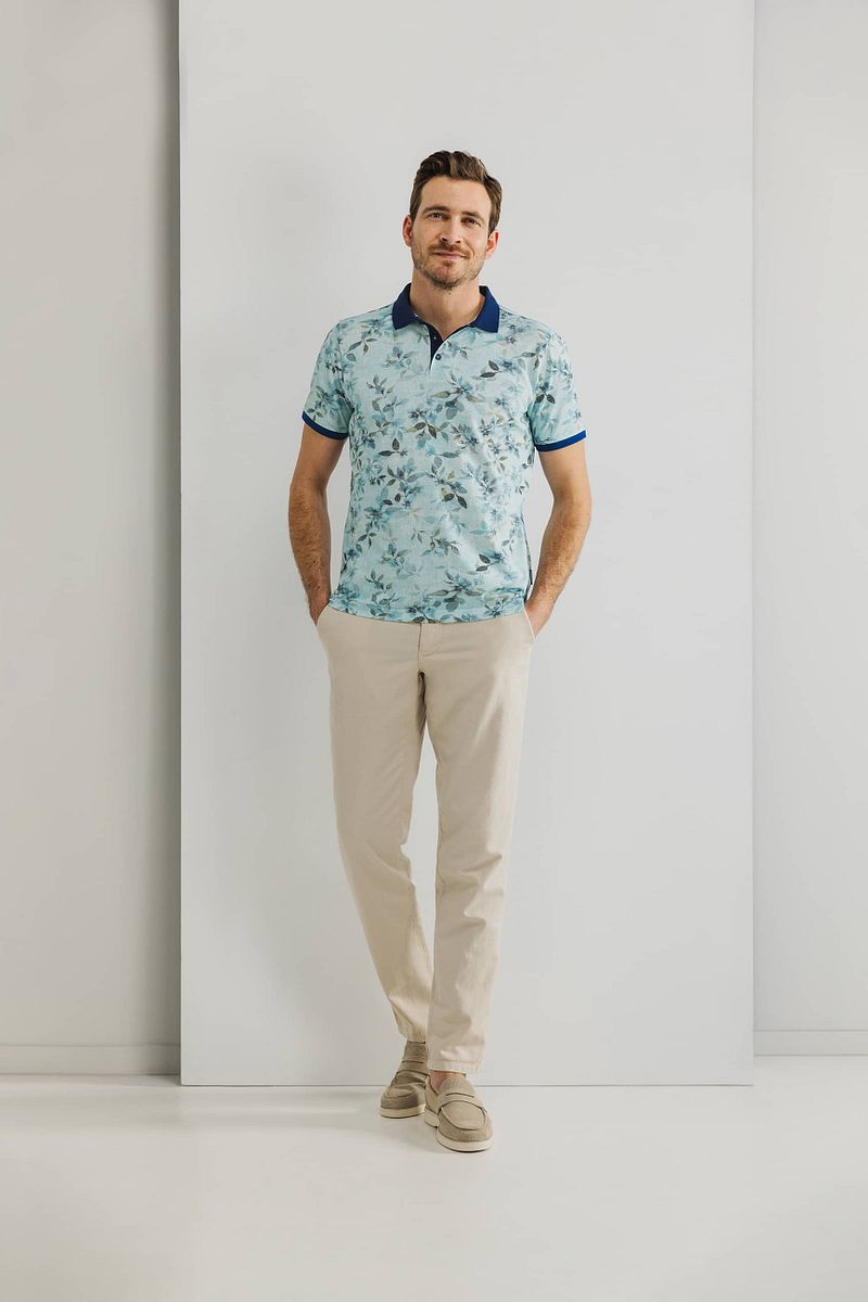 State of Art Poloshirt Piqué Druck Hellblau - Größe M günstig online kaufen