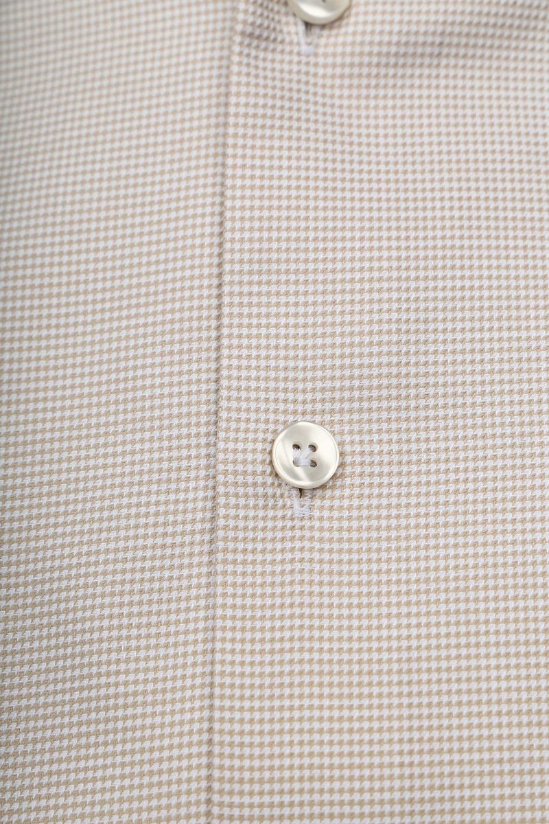 John Miller Overhemd Small Check Beige