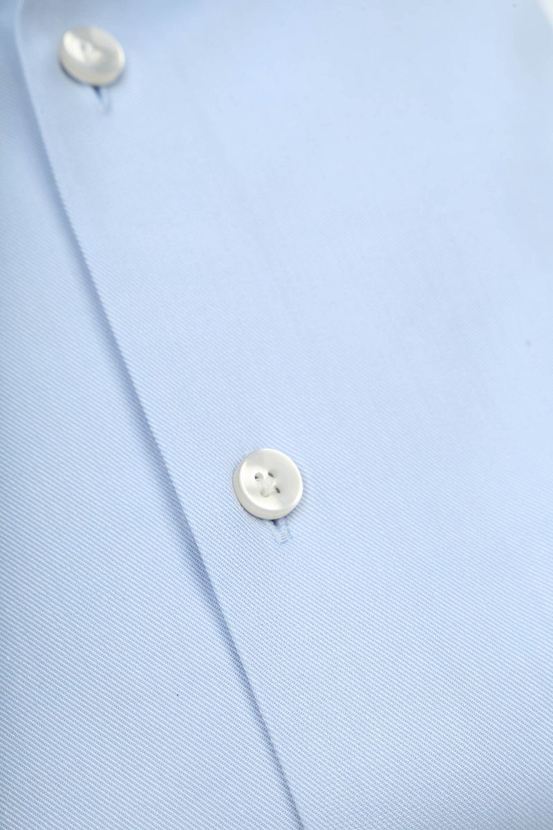 John Miller Overhemd Twill Lichtblauw