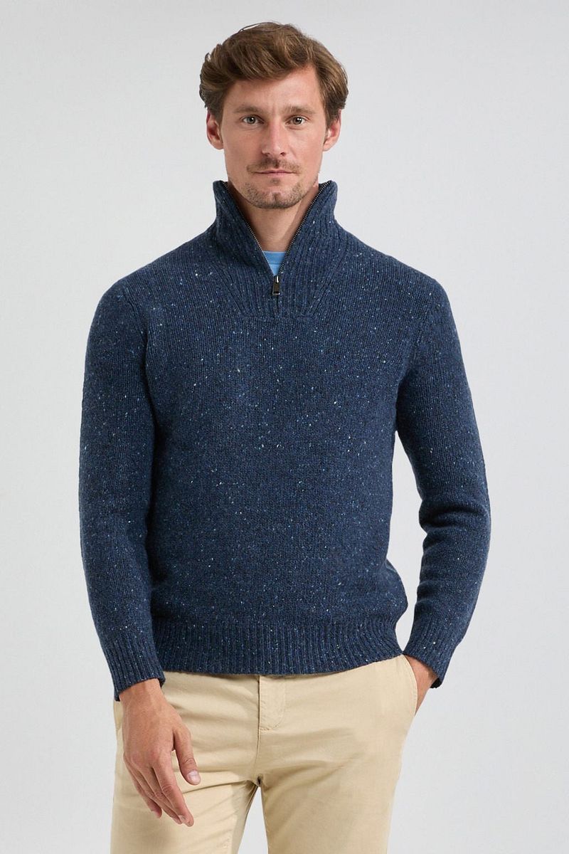 McGregor Half Zip Trui Merinowol Navy