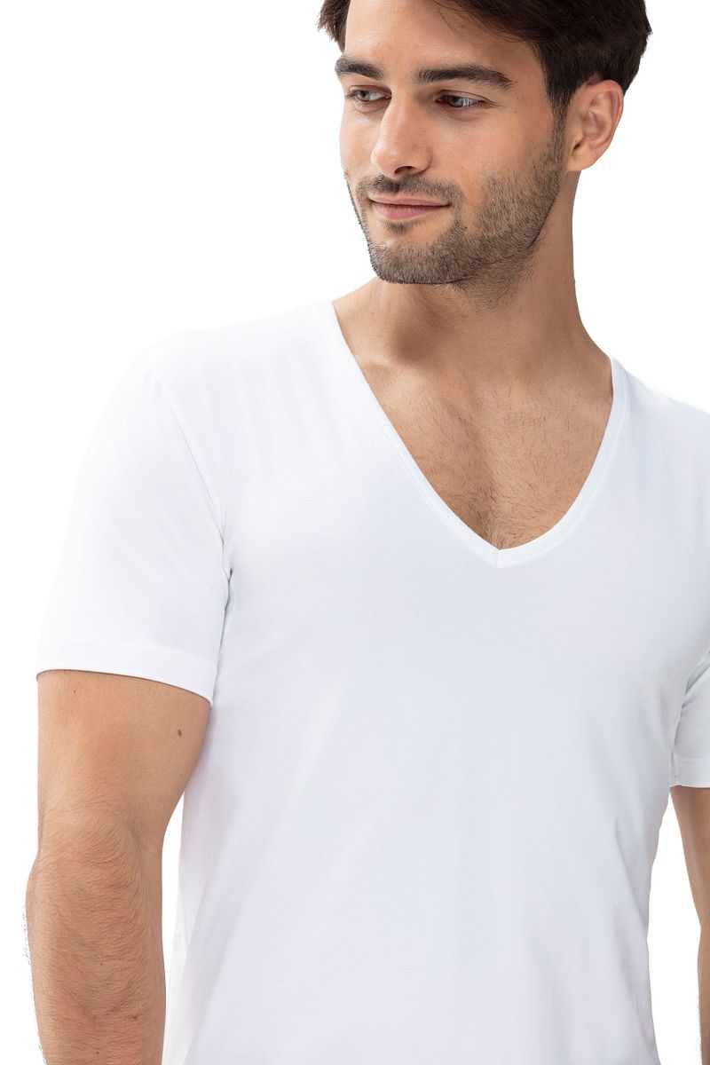 mey Dry Cotton V-hals T-shirt Wit 2-Pack