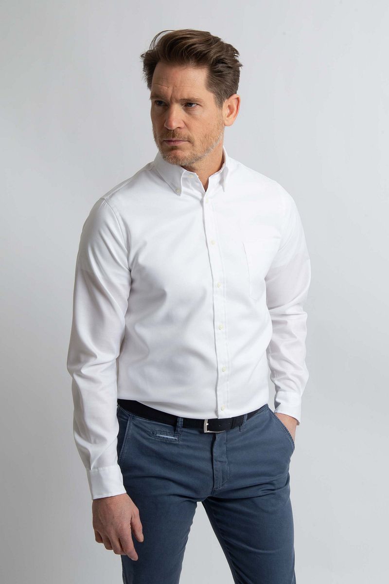Steppin' Out Overhemd Twill Wit