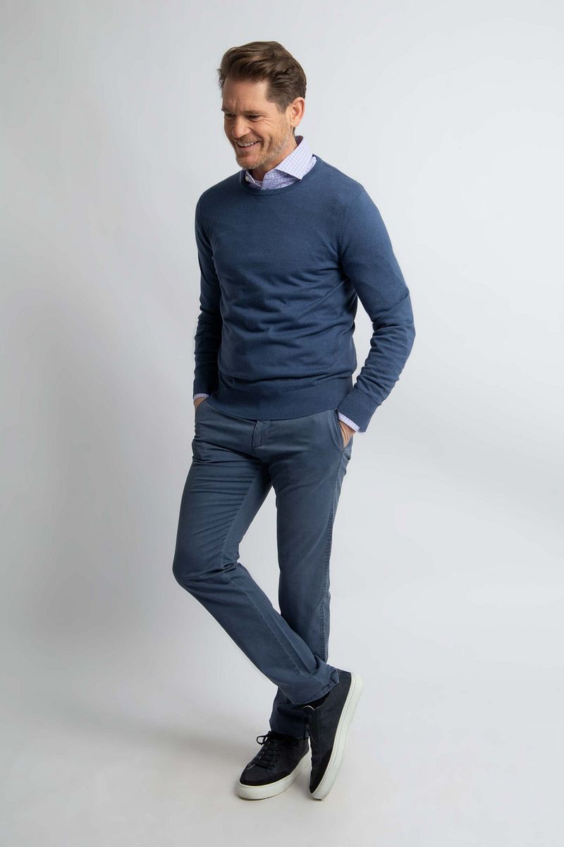Steppin' Out Trui Cotton Cashmere Indigo Blauw