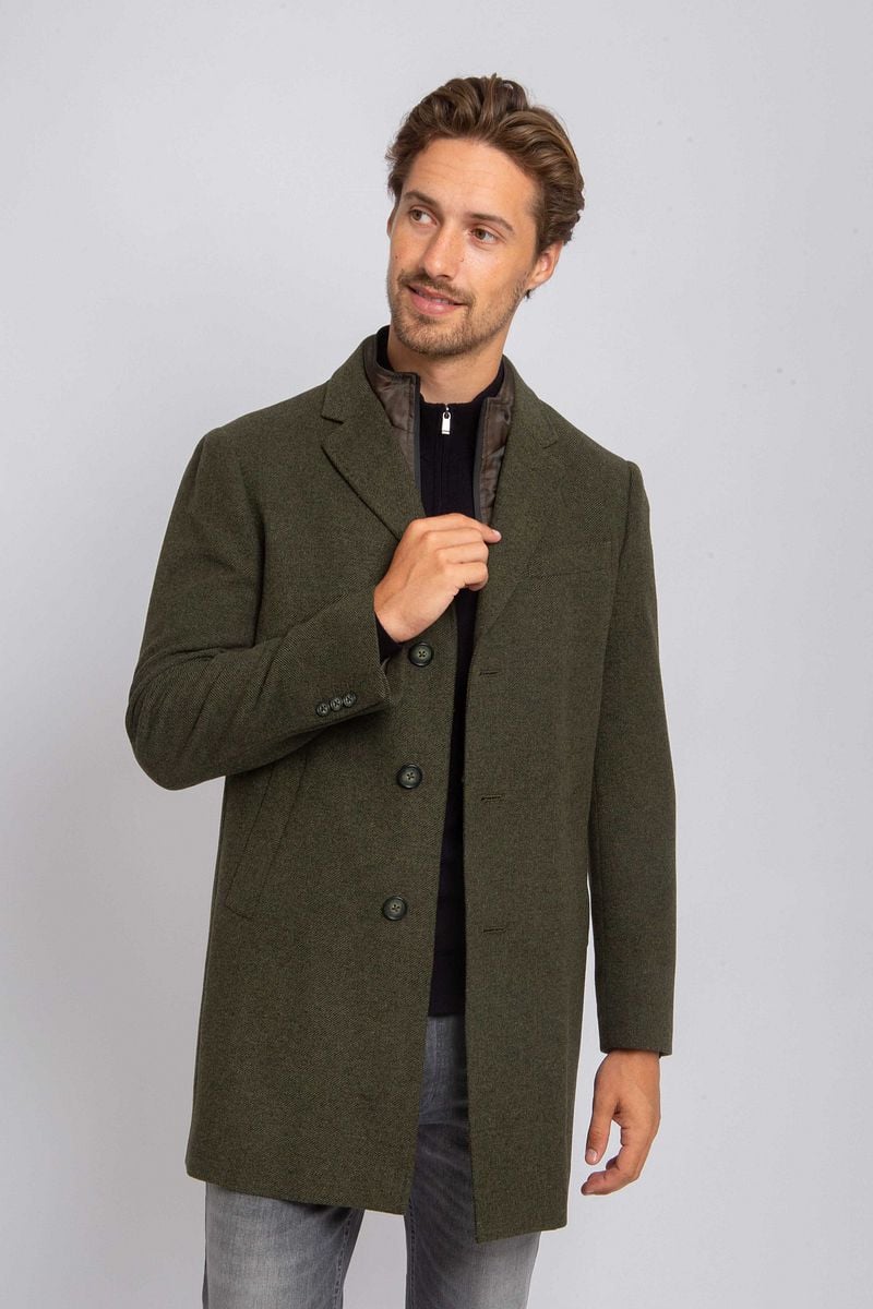 Suitable Coat Wolle Twill Dunkelgrün - Größe 56 günstig online kaufen