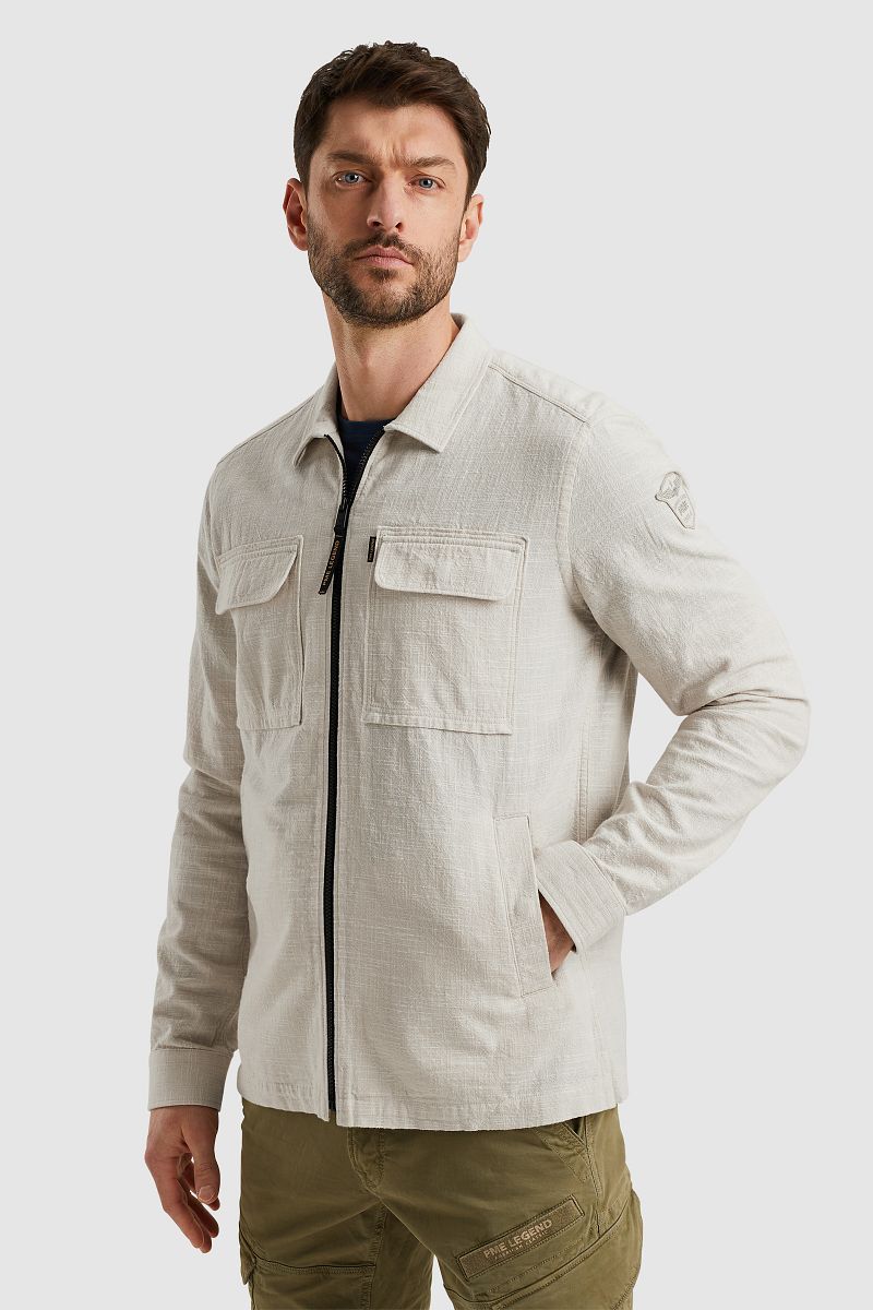 PME Legend Overshirt 2 Tone Slub Ecru - Größe 3XL günstig online kaufen