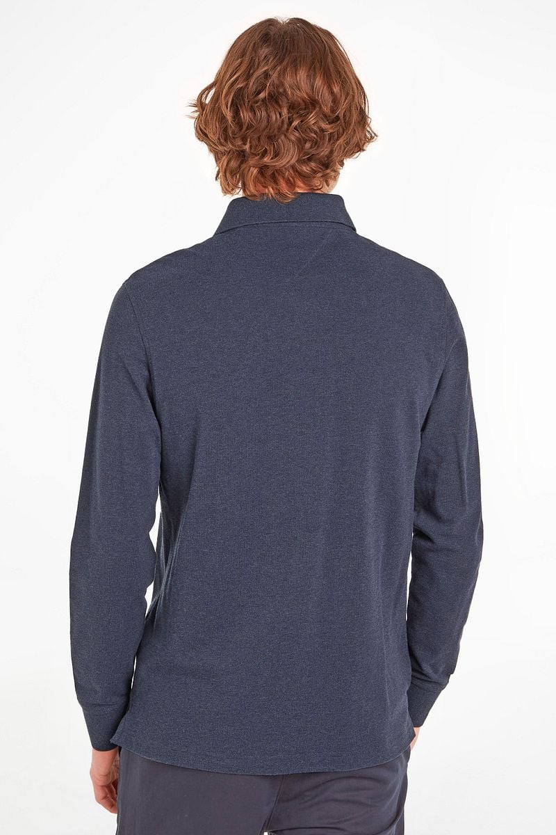 Tommy Hilfiger Longsleeve Polo Melange Dunkelblau - Größe XL günstig online kaufen