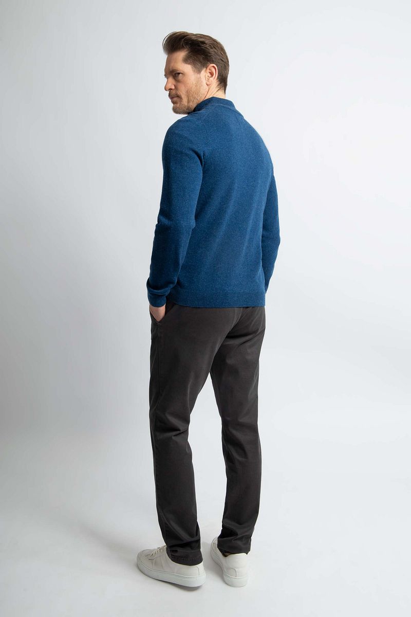 Steppin' Out Half Zip Trui Merinowol Marine Blauw