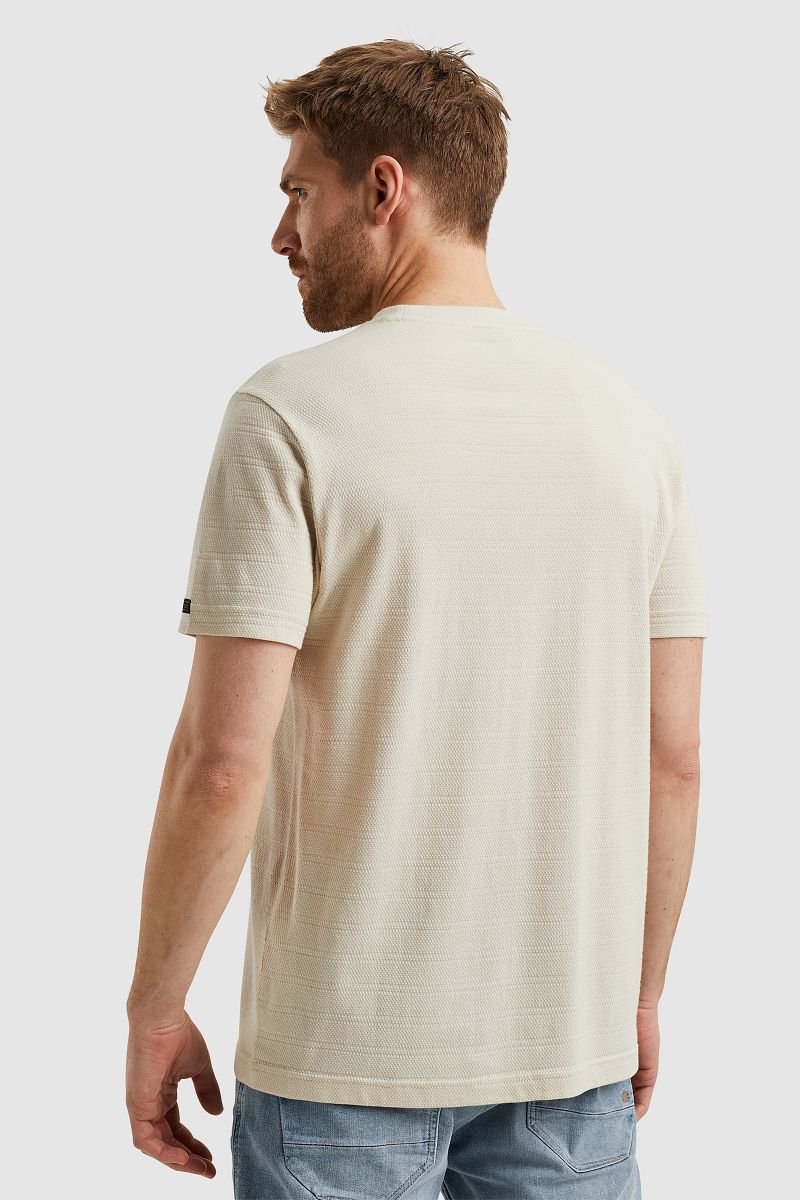 PME Legend T-Shirt Jacquard Stripe Ecru