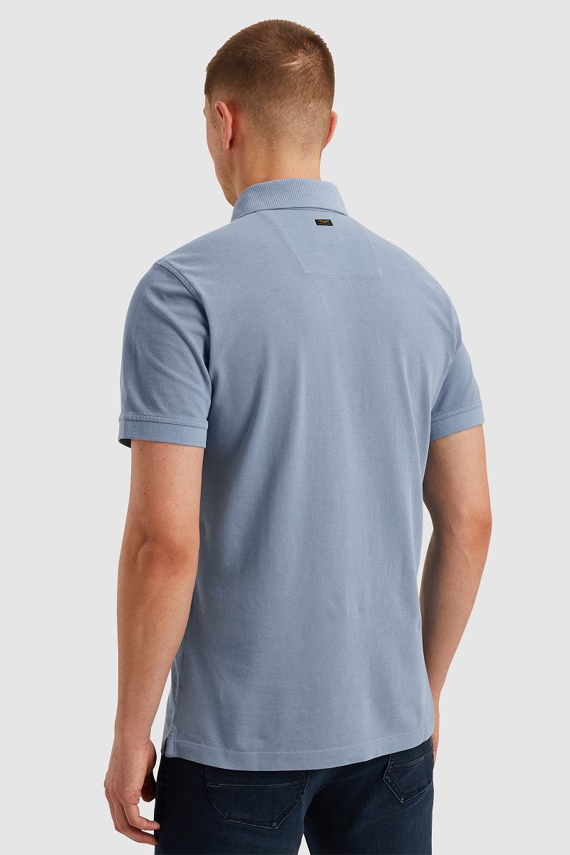 PME Legend Poloshirt Garment Dye Piqué Blauw