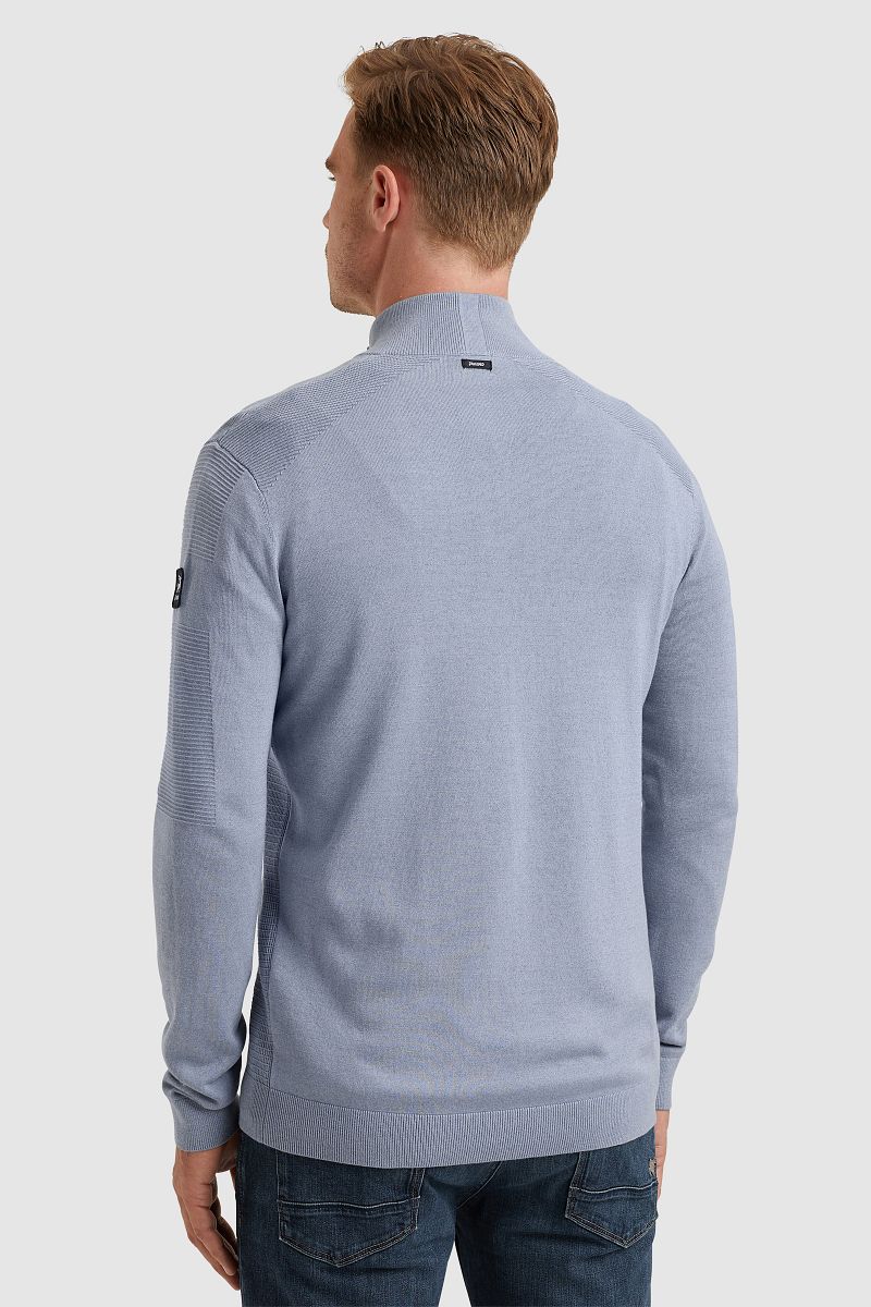 Vanguard Trui Half Zip Structuur Blauw