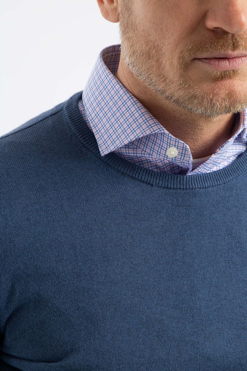 Steppin' Out Trui Cotton Cashmere Indigo Blauw