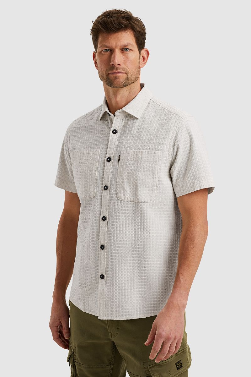 PME Legend Short Sleeve Overhemd Dobby Off White