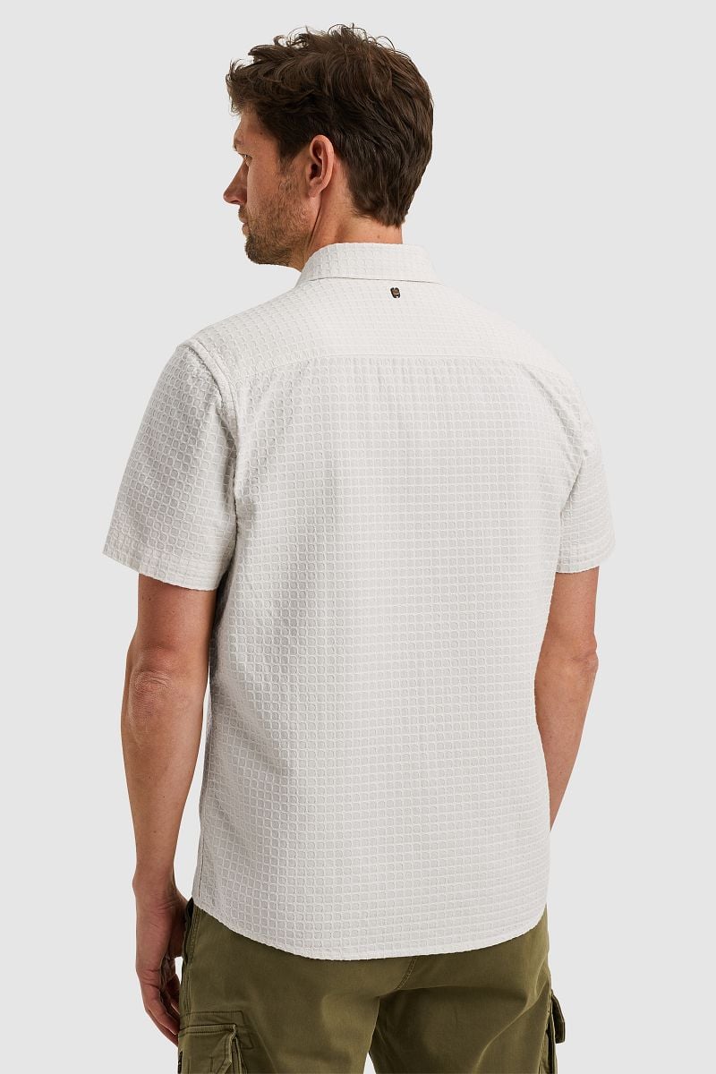 PME Legend Short Sleeve Overhemd Dobby Off White