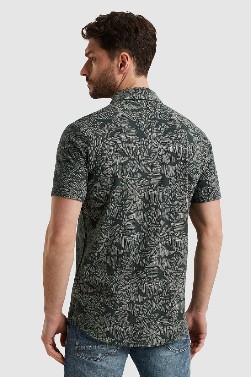 PME Legend Short Sleeve Overhemd Print Donkergroen