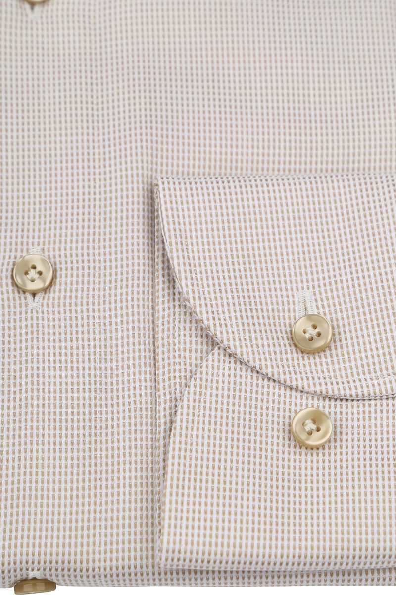 Profuomo Dobby Overhemd Print Beige