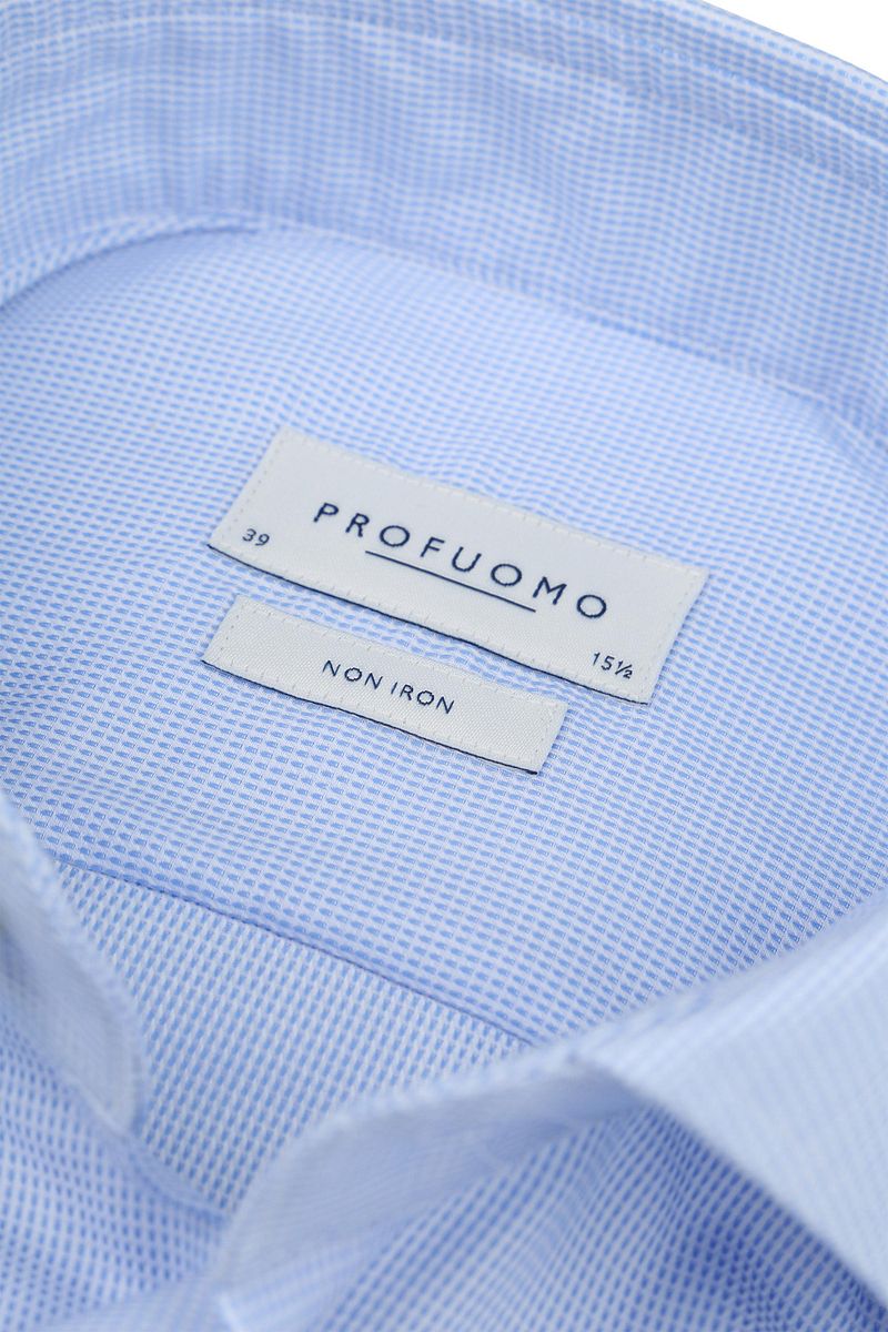 Profuomo Dobby Overhemd Print Lichtblauw