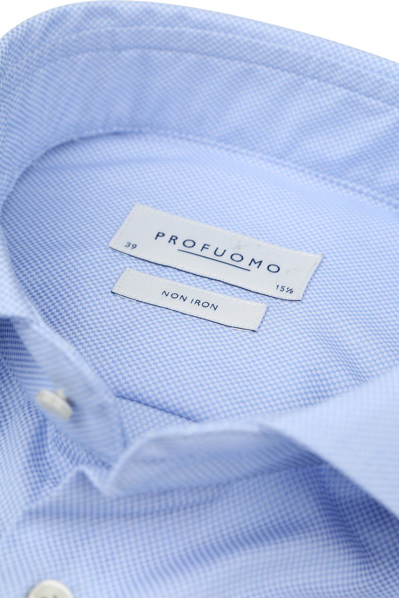 Profuomo Dobby Overhemd Print Lichtblauw