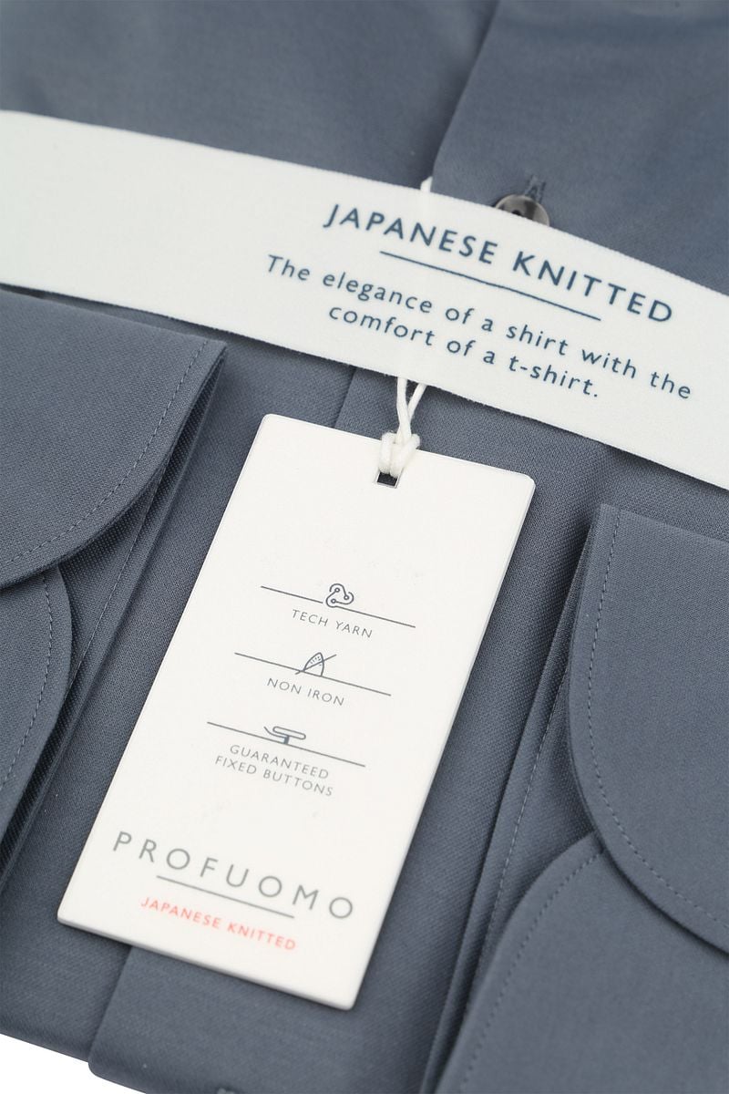 Profuomo Japanese Knitted Overhemd Denim Blauw