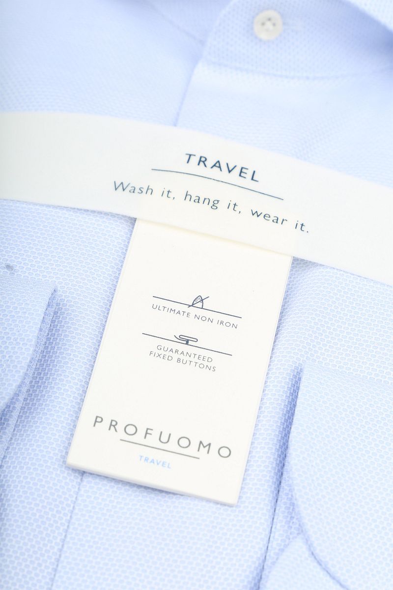 Profuomo Shirt Extra Lange Mouwen Travel Lichtblauw
