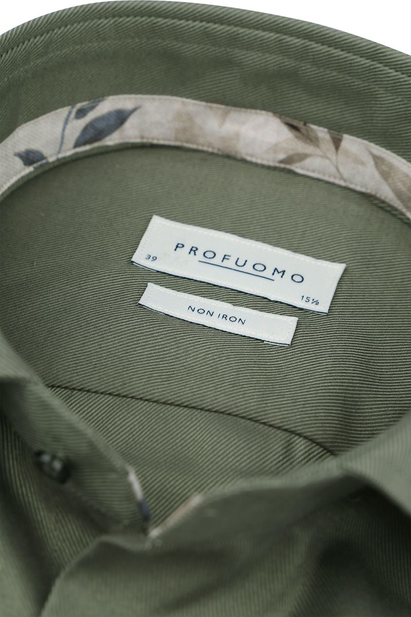 Profuomo Twill Overhemd Olijfgroen