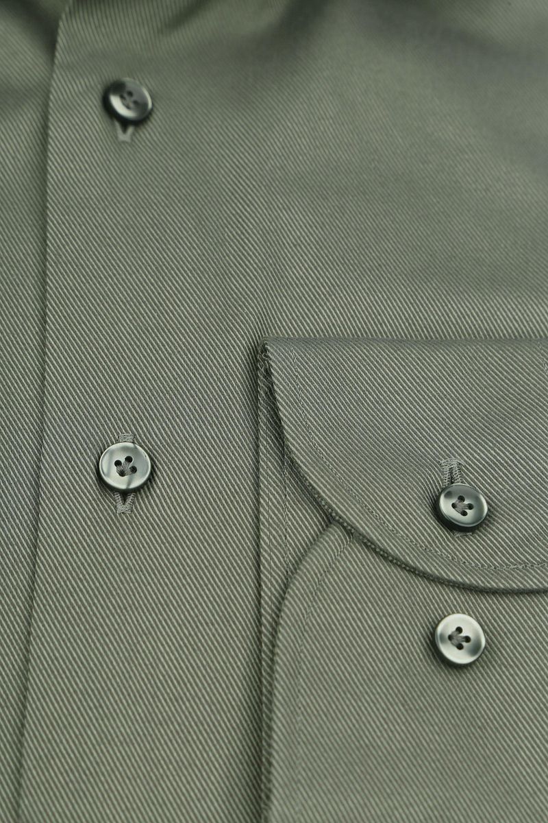 Profuomo Twill Overhemd Olijfgroen