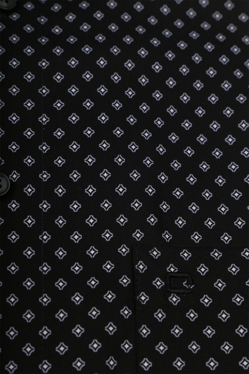 OLYMP Luxor Hemd Druck Schwarz - Größe 42 günstig online kaufen