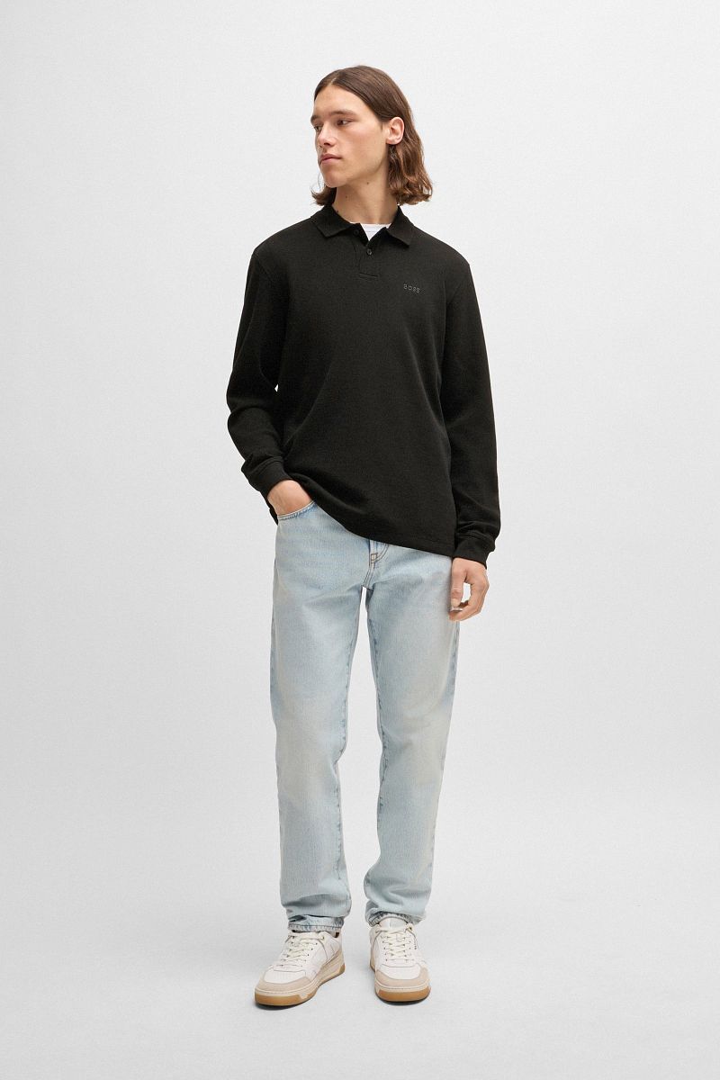 BOSS Petempestolong Long Sleeve Polo Schwarz - Größe 3XL günstig online kaufen