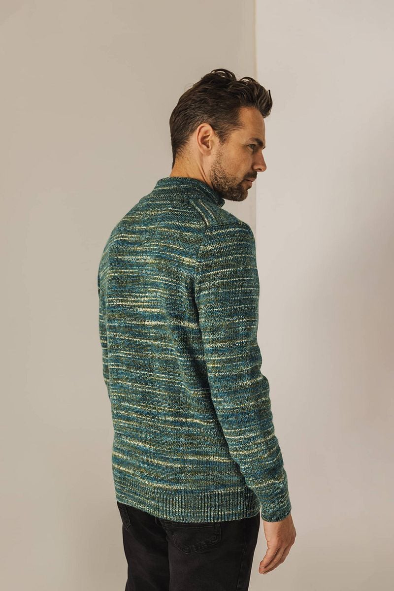 State of Art Half Zip Trui Melange Groen
