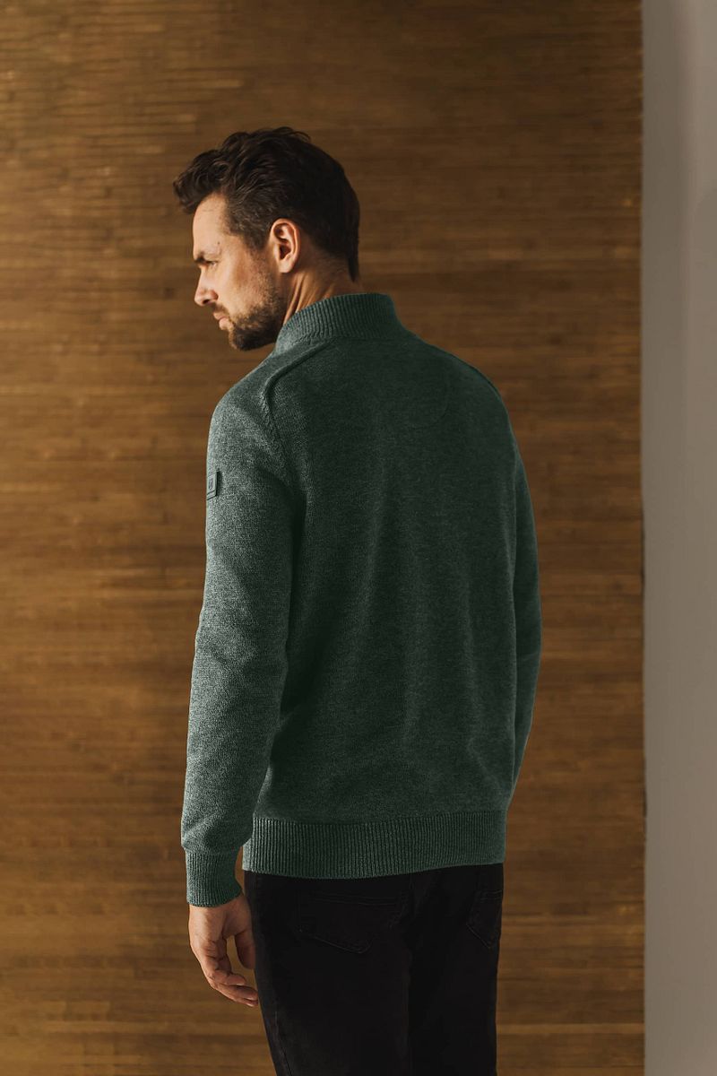 State of Art Half Zip Trui Melange Groen
