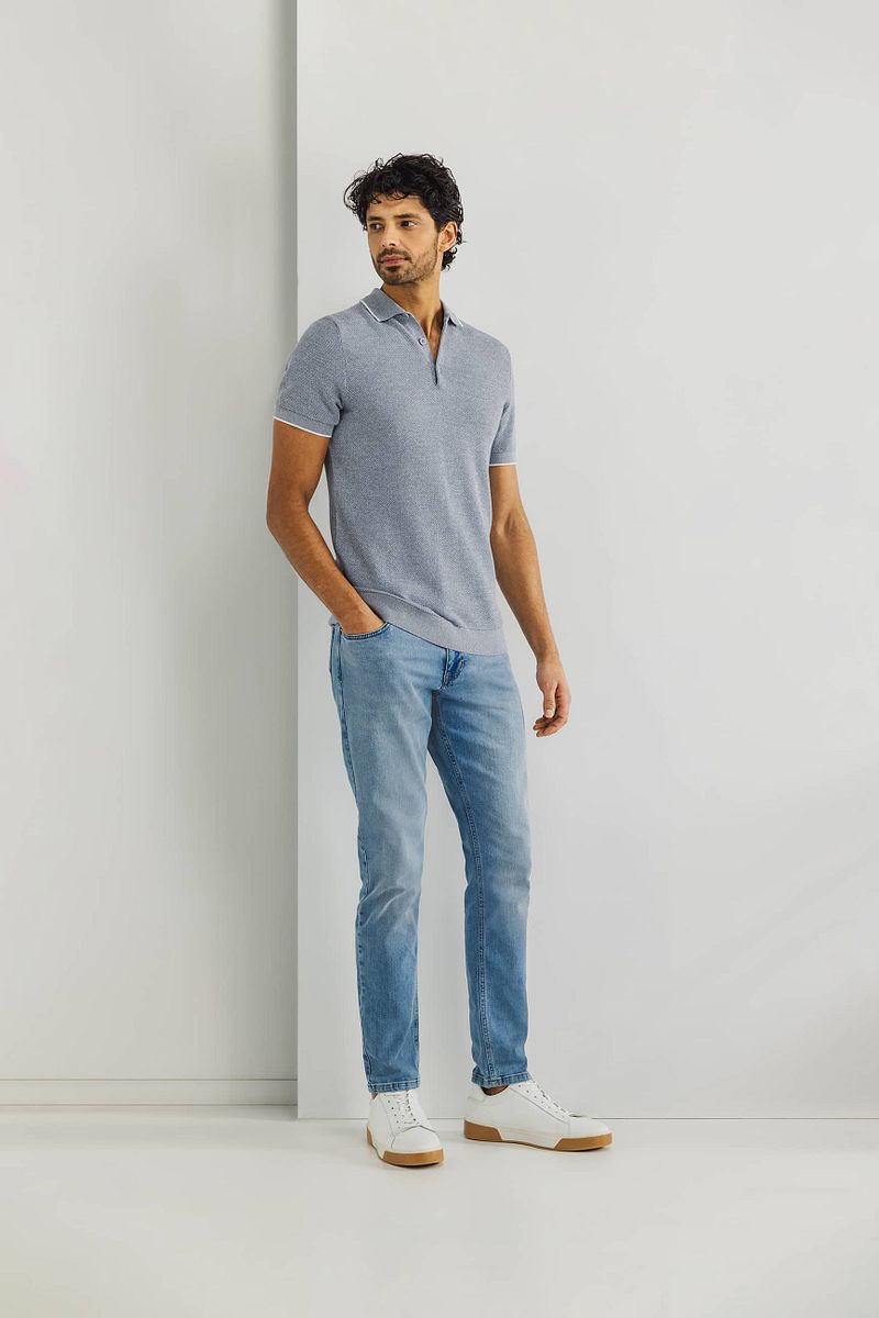 State of Art Pique Polo Blauwgrijs