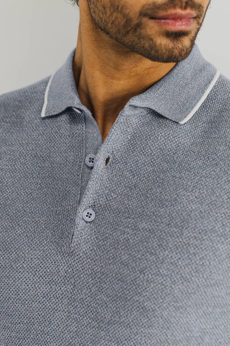 State of Art Pique Polo Blauwgrijs