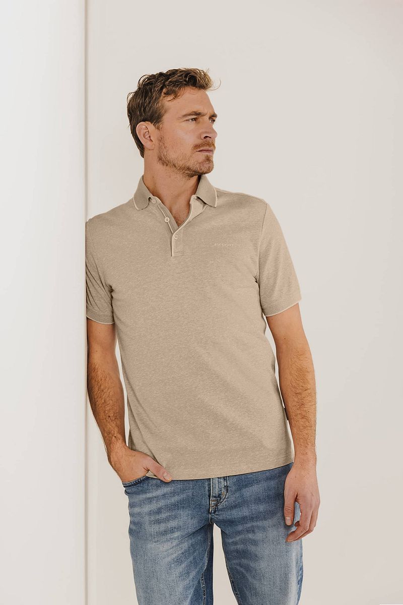 State of Art Polo Oxford Placketdetail Beige
