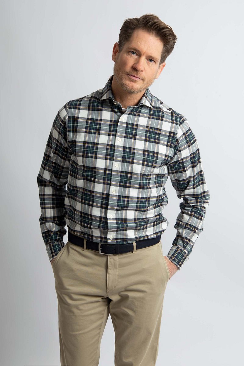 Steppin' Out Flanel Overhemd Ruit Zwart Groen
