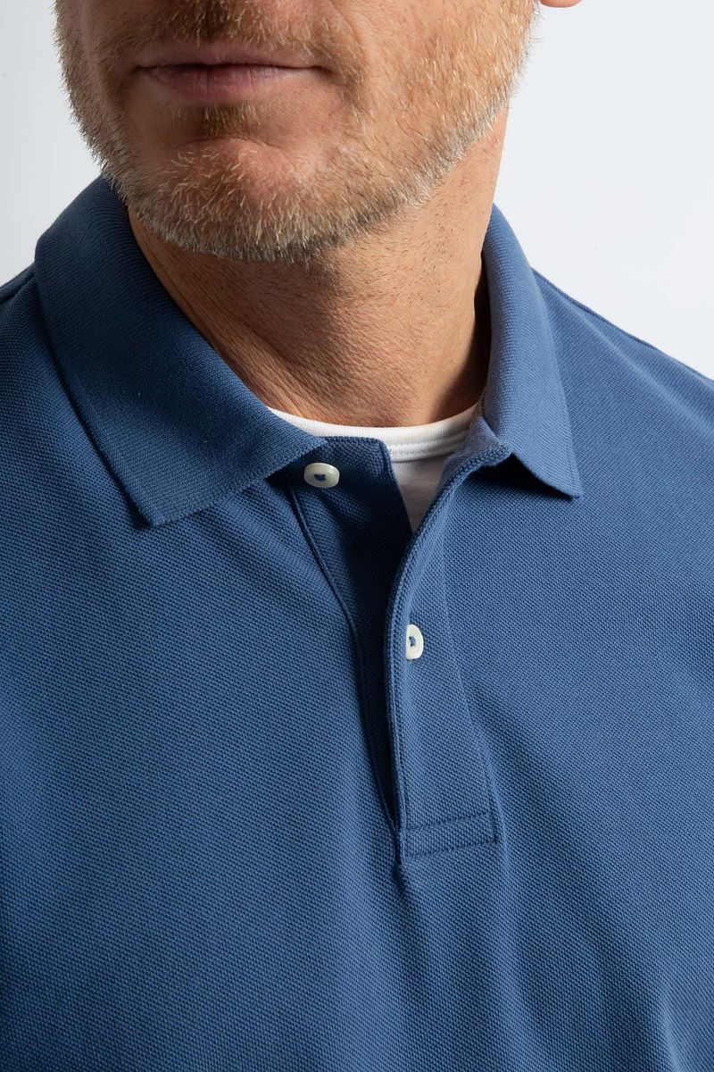Steppin' Out Longsleeve Polo Piqué Classic Mid Blauw