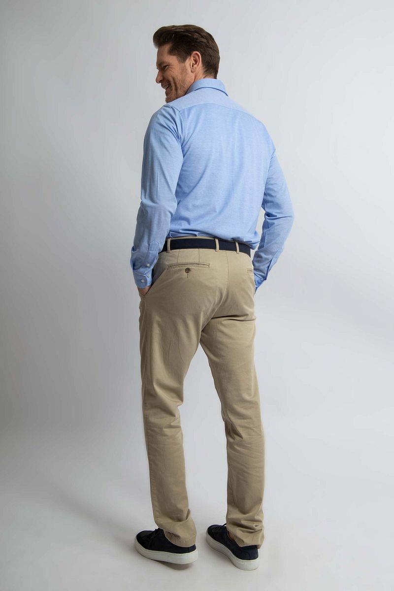 Steppin' Out Overhemd Stretch Piqué Lichtblauw