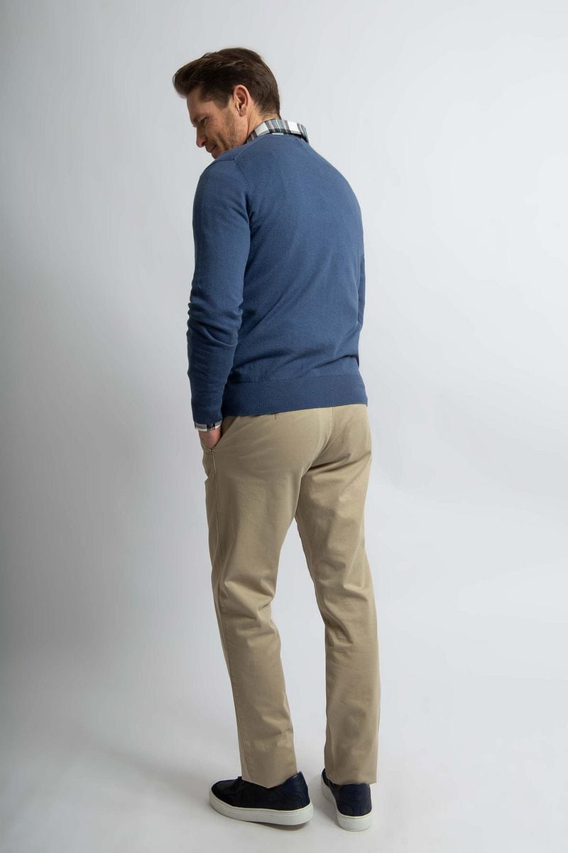 Steppin' Out Trui Cotton Cashmere V-hals Indigo Blauw