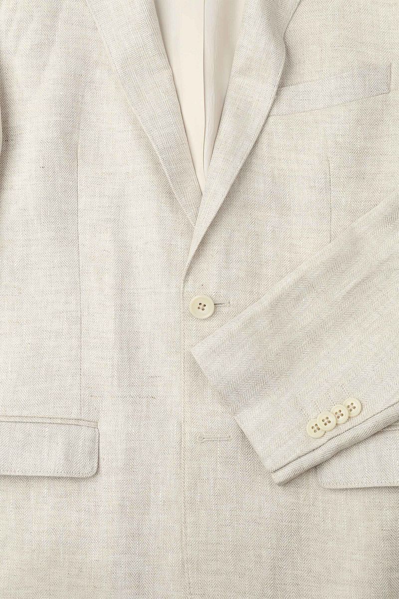 Suitable Blazer Linnen Herringbone Ecru