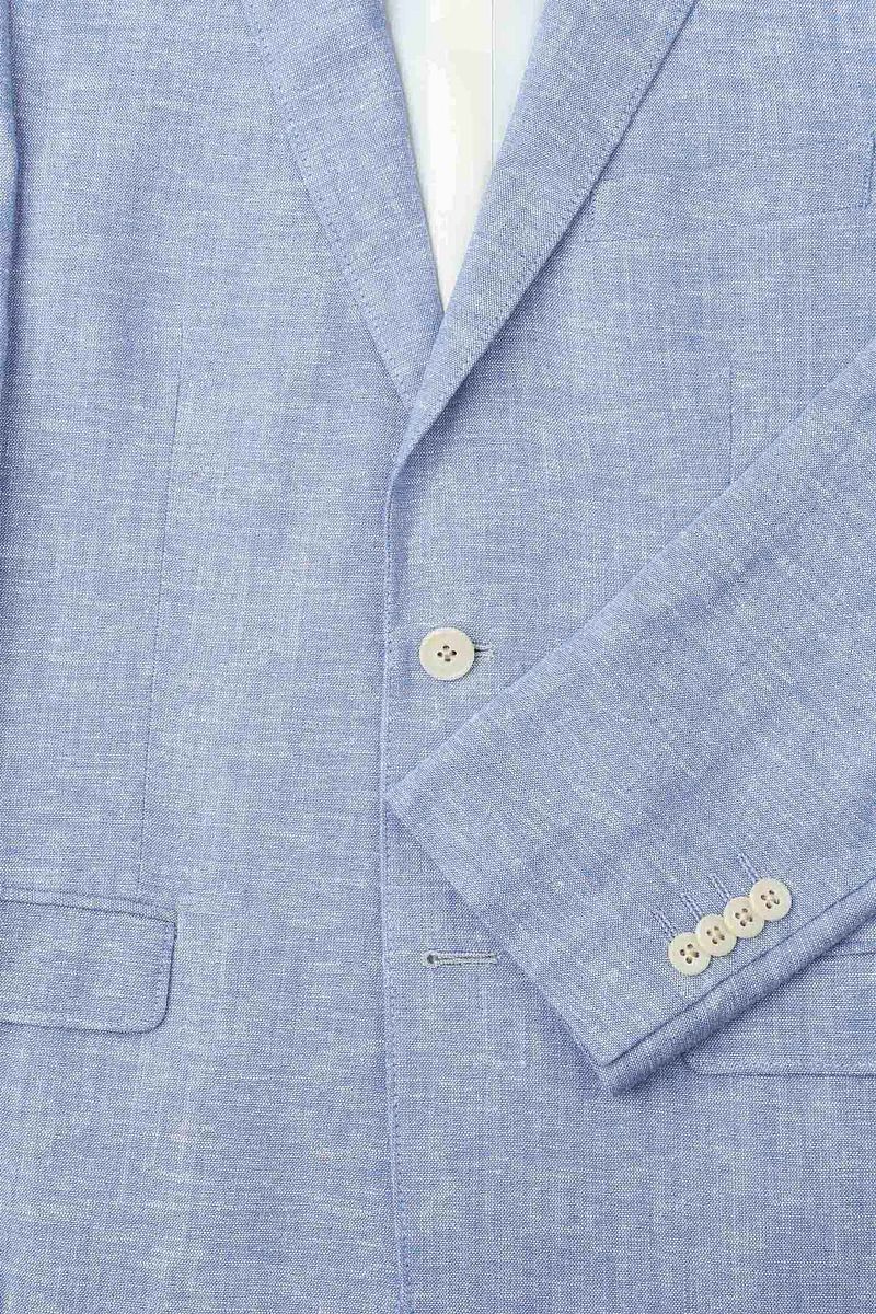 Suitable Blazer Linnen Panama Lichtblauw
