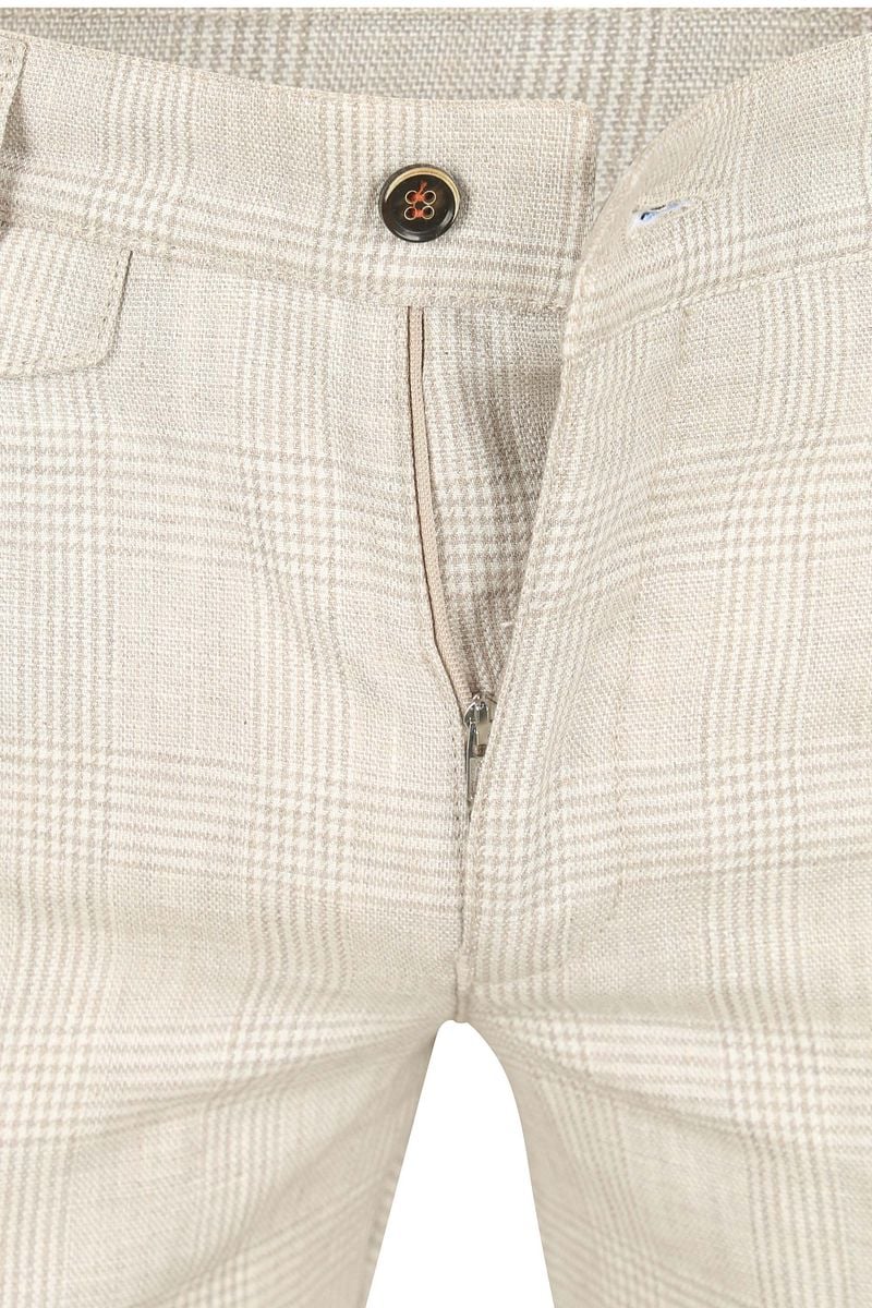 Suitable Chino Linen Blend Karos Beige - Größe 52 günstig online kaufen