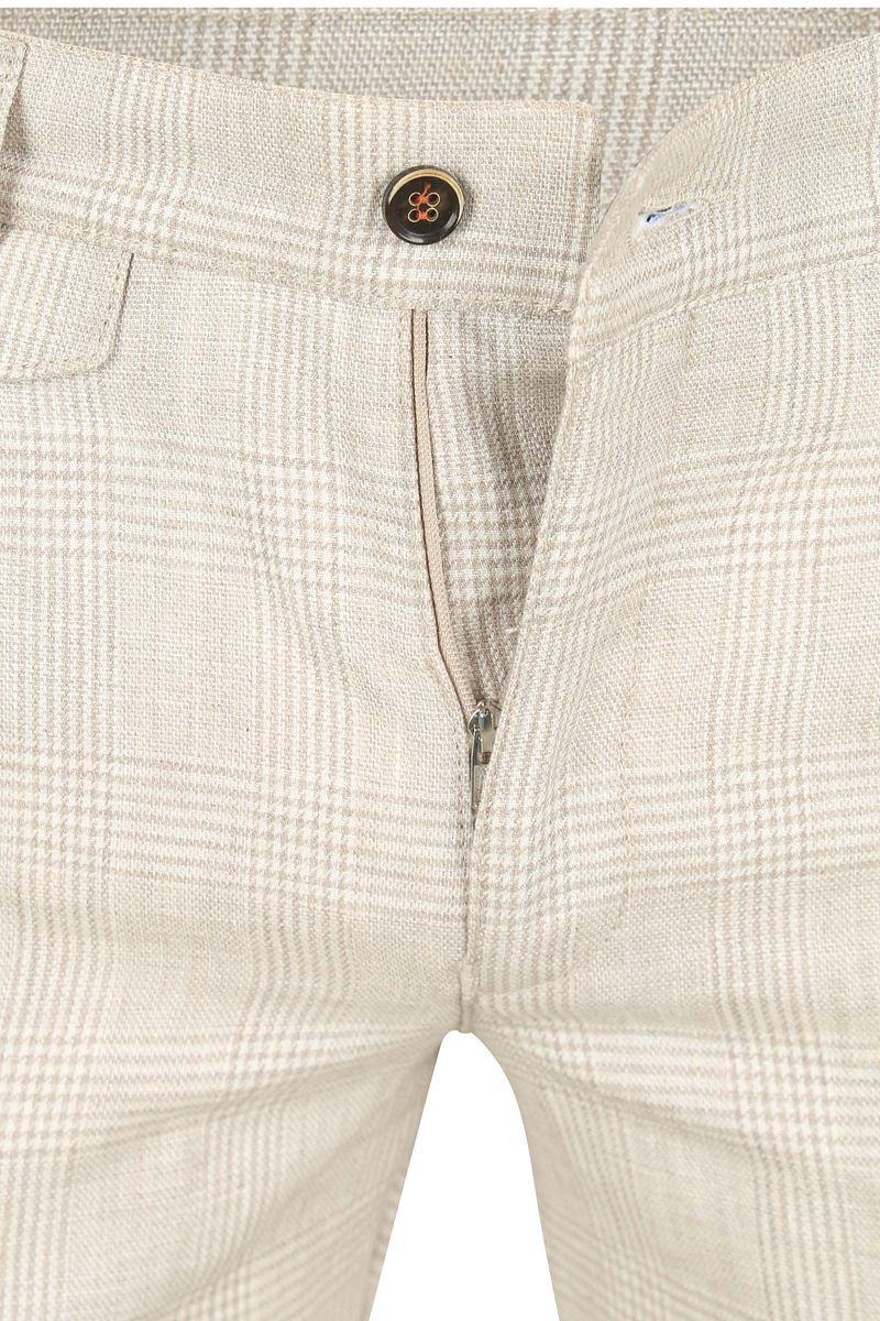 Suitable Chino Linen Blend Karos Beige - Größe 54 günstig online kaufen