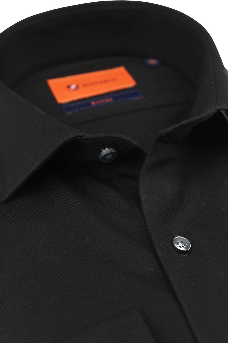 Suitable Hemd Knitted Pique Schwarz - Größe 41 günstig online kaufen